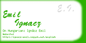 emil ignacz business card